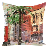 Palms on Canal III- Throw pillow