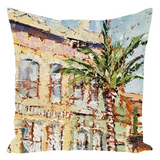 Palms on Canal II - throw pillow