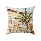 Palms on Canal II - throw pillow