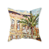 Palms on Canal II - throw pillow