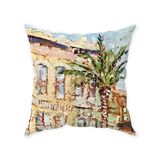 Palms on Canal II - throw pillow