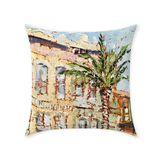 Palms on Canal II - throw pillow