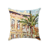 Palms on Canal II - throw pillow