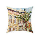 Palms on Canal II - throw pillow