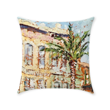 Palms on Canal II - throw pillow