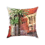 Palms on Canal III- Throw pillow